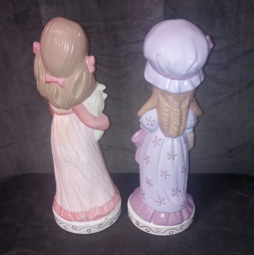 Vintage Ceramic 1980 Painted Girls 12 in Handmade - Picture 5 of 15